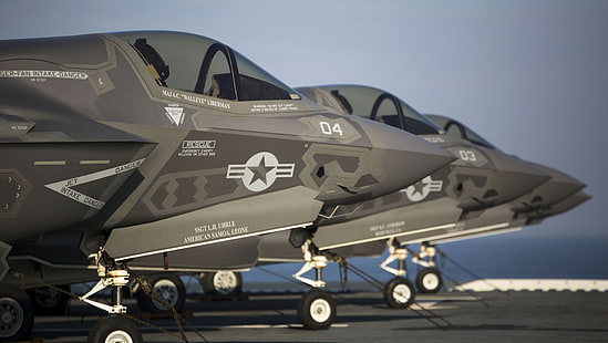 samolot, samoloty wojskowe, Marynarka Wojenna Stanów Zjednoczonych, wojsko, Lockheed Martin F-35 Lightning II, Tapety HD HD wallpaper