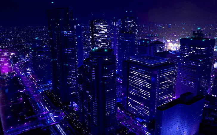 고층 빌딩, 도시의 항공 사진, HD 배경 화면