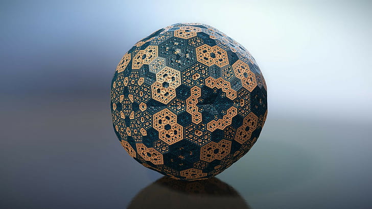 Fractal, Esfera, 3D, fractal, esfera, HD papel de parede