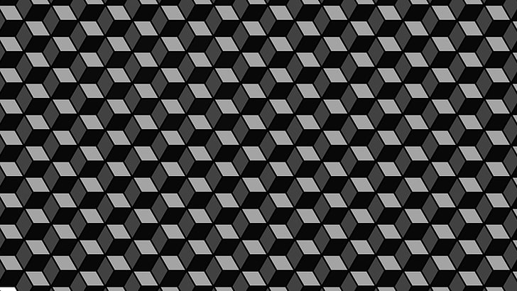 pattern, optical illusion, cube, HD wallpaper