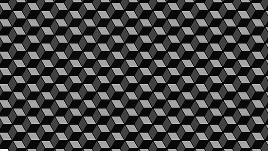 pattern, optical illusion, cube, HD wallpaper HD wallpaper