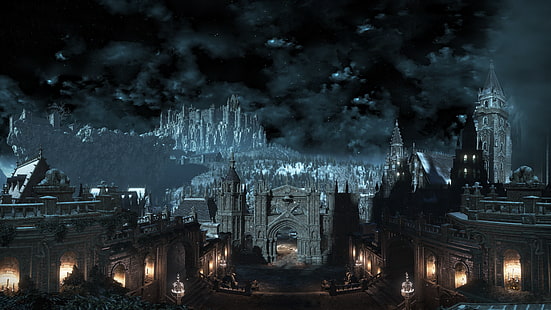 Castle 3D en, Dark Souls III, Dark Souls, videojuegos, Irithyll, Fondo de pantalla HD HD wallpaper