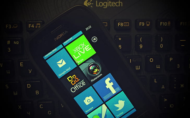 Nokia, Logitech, мобильный телефон, клавиатура, сенсорный экран, HD обои