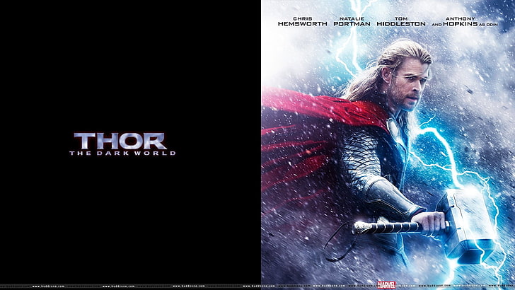 Filme Thor ainda, filmes, Thor, Thor 2: O Mundo Sombrio, Chris Hemsworth, Mjolnir, Marvel Cinematic Universe, poster do filme, HD papel de parede
