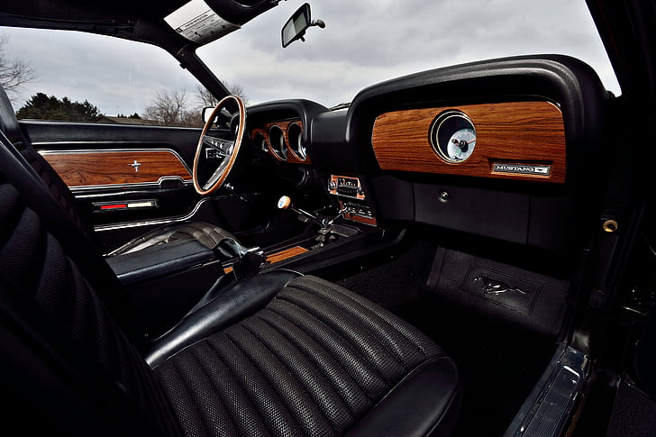 1969, 429, bos, klasik, fastback, ford, otot, mustang, tua, asli, usa, Wallpaper HD