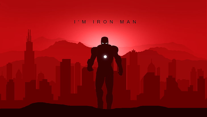 minimal, art, marvel, iron man, superheroes, avengers, vector art, HD wallpaper