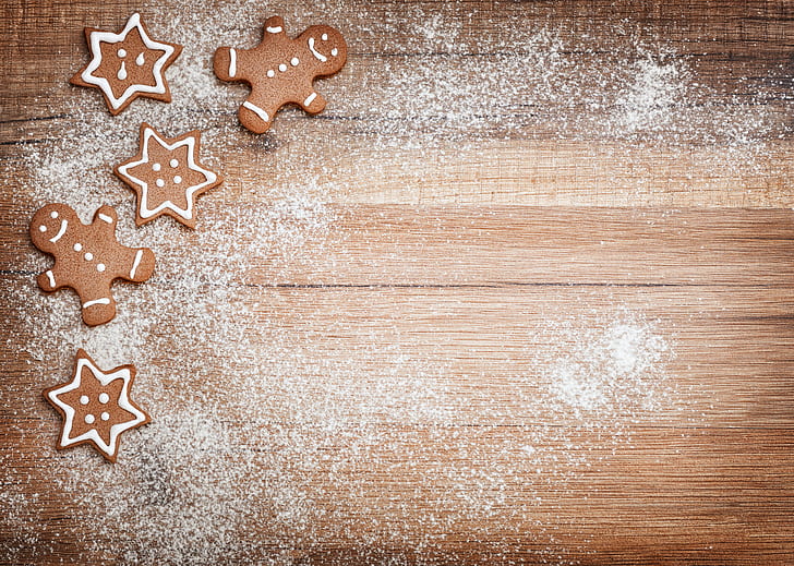 New Year, cookies, Christmas, cakes, sweet, Xmas, glaze, decoration, gingerbread, Merry, HD wallpaper