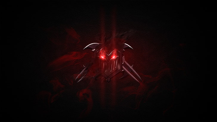 ostrze z logo gry z maską, Riot Games, League of Legends, Zed, Tapety HD