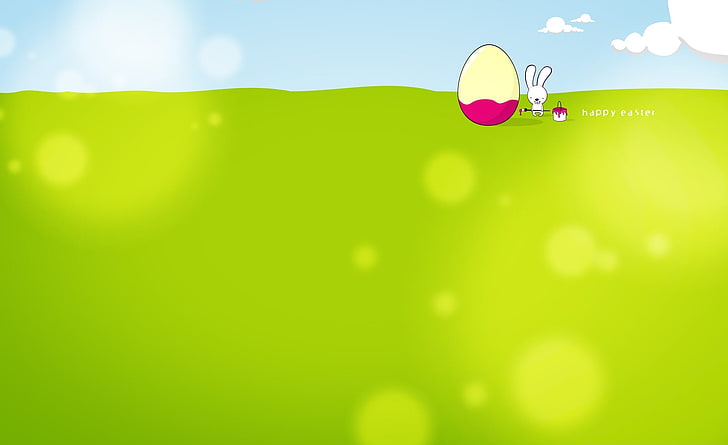 Easter, white bunny with egg wallppaer, Holidays, Easter, Spring, Bunny, Background, Eggs, happy easter, easter eggs, cartoon, Rabbit, 2014, coloring, HD wallpaper