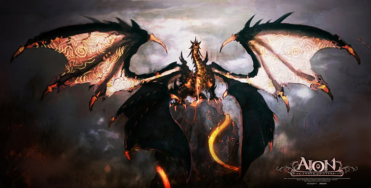 Aion, dragon, fantasy art, HD wallpaper