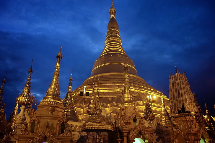 Религиозни, пагода Шведагон, Бирма, Мианмар, Янгон, HD тапет