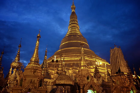 宗教、シュエダゴンパゴダ、ビルマ、ミャンマー、ヤンゴン、 HDデスクトップの壁紙 HD wallpaper