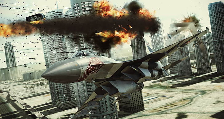 Ace Combat Assault Horizon, gray and black jet plane wallpaper, Games, Ace Combat, HD wallpaper