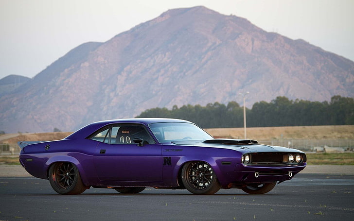 Dodge Challenger, muscle car, 1970, custom, purple, HD wallpaper