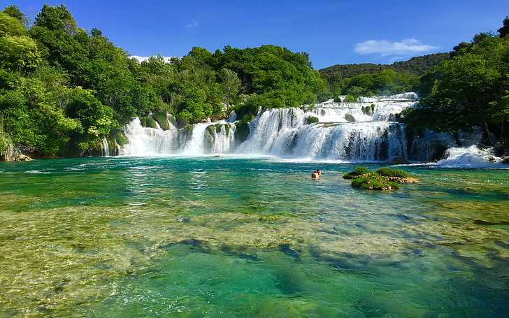 Plitvicesjöar steg vattenfall vid floden Krka nationalpark Kroatien Desktop Hd bakgrundsbilder för mobiltelefoner och datorer 3200 × 2000, HD tapet