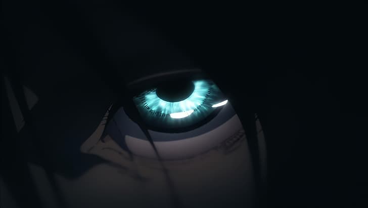 serangan terhadap titan, Eren Jeager, anak laki-laki anime, mata biru, Wallpaper HD