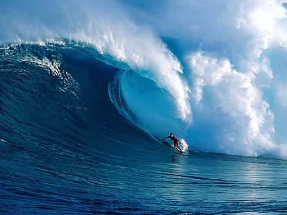 Big Wave Surf, muta nera da uomo, sport, surf, sfondi sportivi, big wave surf, Sfondo HD HD wallpaper