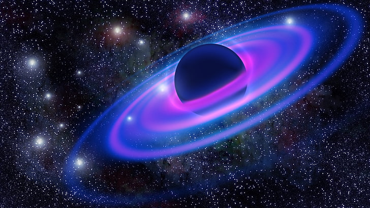 black hole illustration, planet, galaxy, universe, stars, HD wallpaper