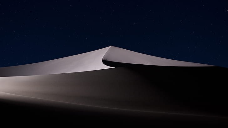 nature, desert, dunes, night, sand, HD wallpaper