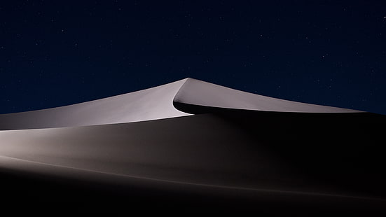 przyroda, pustynia, wydmy, noc, piasek, Tapety HD HD wallpaper