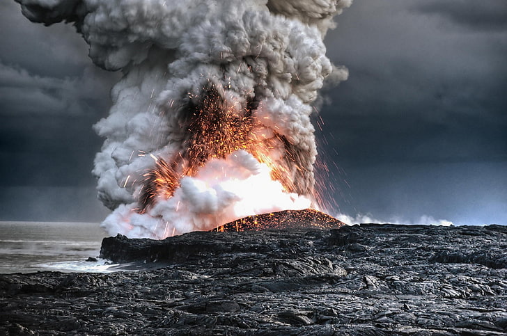 الطبيعة والبركان، خلفية HD