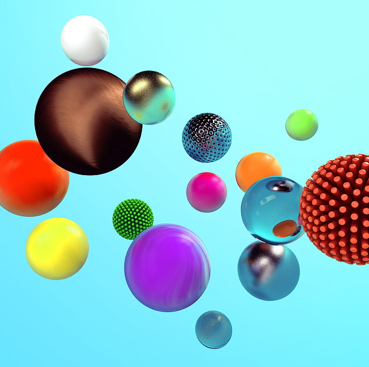 Spheres 3D Design, Artistic, 3D, Colorful, Design, Floating, Colors, Round, Vivid, Globes, digitalart, graphicdesign, spheres, spherical, orbs, HD wallpaper