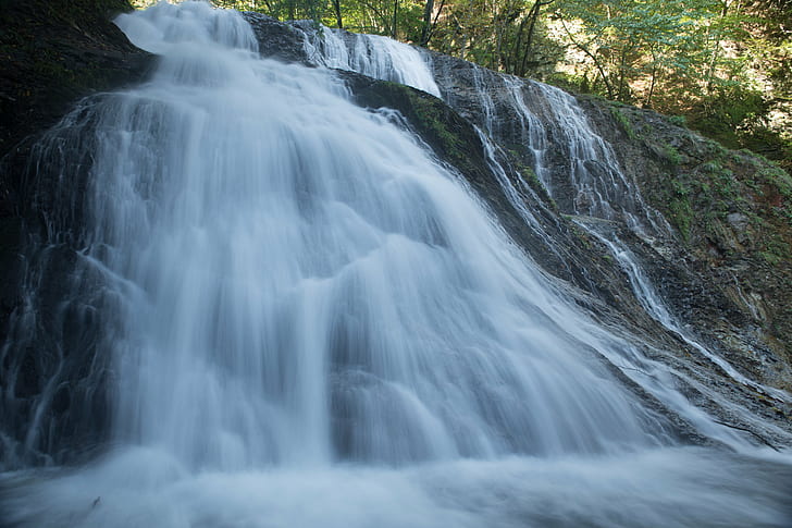 ถ่ายภาพทิวทัศน์ของน้ำตก jpg ถ่ายภาพทิวทัศน์น้ำตกธรรมชาติน้ำ D4 น้ำตกแม่น้ำป่าสตรีมเข้ามาเยี่ยม, วอลล์เปเปอร์ HD