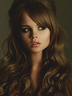 wajah wanita, Anastasia Scheglova, wanita, berambut cokelat, model, wajah, Wallpaper HD HD wallpaper