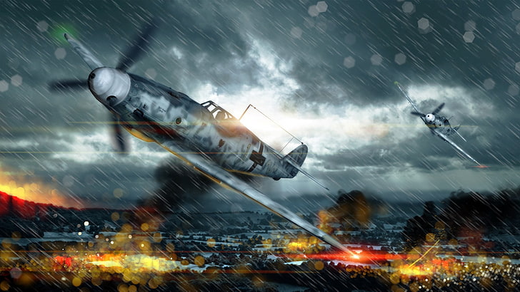 Tonnerre de guerre, avion, Messerschmitt Bf 109, seconde guerre mondiale, Fond d'écran HD