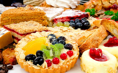 Французский пирог с фруктами, сладкая выпечка, десерт, полезное, еда, HD обои HD wallpaper