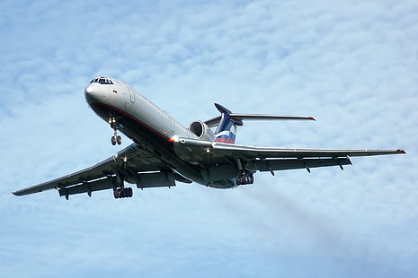 하얀 비행기, 비행기, Tu-154, 투폴 레프, 아에로플로트, HD 배경 화면 HD wallpaper