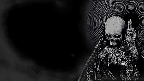 gotico, scuro, teschio, atomo, scheletro, inquietante, teschio gotico, morte, nero, Sfondo HD HD wallpaper