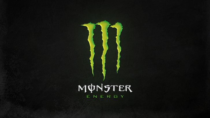 Лого на Monster Energy, зелено, лого, чудовище, фон, енергия, чудовищна енергия, HD тапет