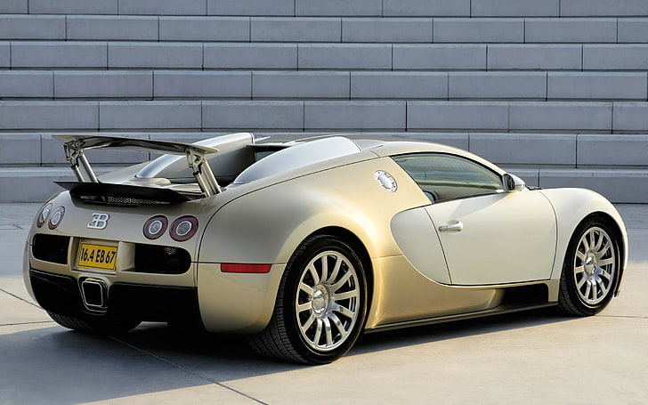 bugatti veyron-Car HD wallpaper, white Bugatti coupe, HD wallpaper