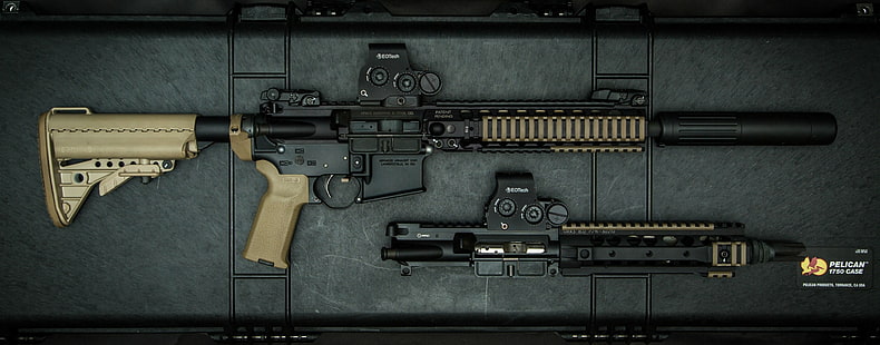 arma, AR-15, rifle de assalto, rifle preto, HD papel de parede HD wallpaper