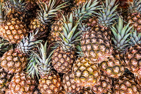 Haufen von Ananas, Ananas, Obst, reif, HD-Hintergrundbild HD wallpaper