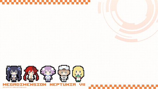 Anime Girls, Anime, Hyperdimension Neptunia, Megadimension Neptunia VII, Blanc (Hyperdimension Neptunia), Noire (Hyperdimension Neptunia), Vert (Hyperdimension Neptunia), Neptun (Hyperdimension Neptunia), 8-Bit, Pixel, Videospiele, HD-Hintergrundbild HD wallpaper
