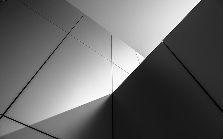 weißer und schwarzer Holztisch, Fotografie, Architektur, Gebäude, einfarbig, HD-Hintergrundbild