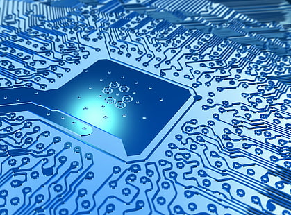 Super Chip, circuit board, Computers, Others, blue, computer, chip, HD wallpaper HD wallpaper