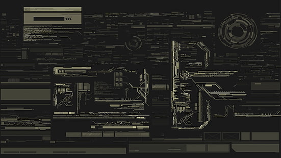 graue und schwarze Grafik, Computer, Technologie, HD-Hintergrundbild HD wallpaper