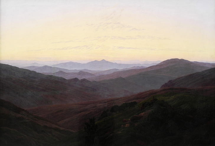 paisagem, montanhas, quadro, Caspar David Friedrich, Riesengebirge, HD papel de parede