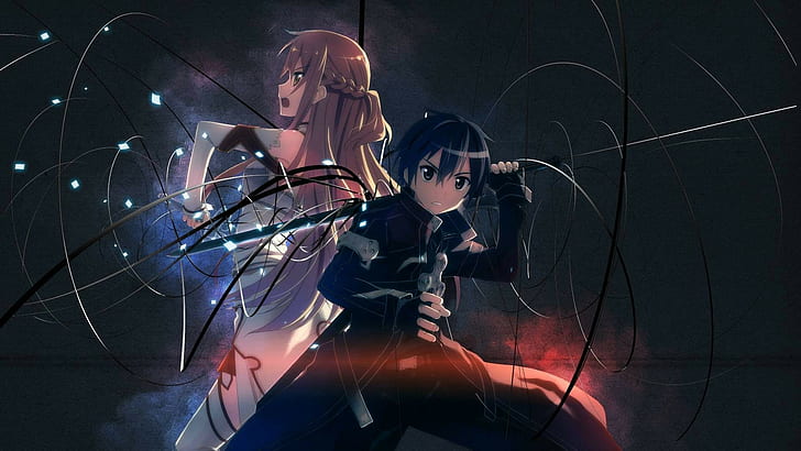 искусство меча онлайн kirigaya kazuto yuuki asuna аниме, HD обои