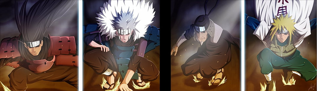 Anime, Naruto, Hashirama Senju, Hiruzen Sarutobi, Minato Namikaze, Tobirama Senju, HD-Hintergrundbild HD wallpaper