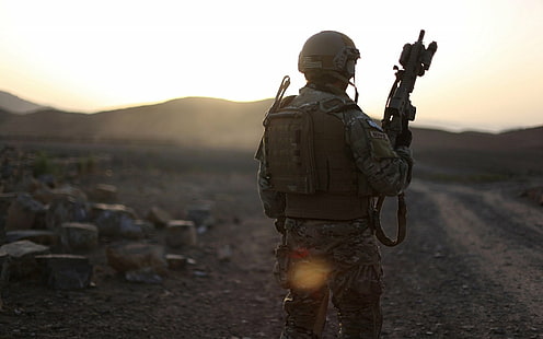 Militär, soldat, pistol, vapen, HD tapet HD wallpaper