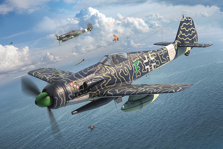 สงครามโลกครั้งที่สอง, fw 190, Focke-Wulf, Focke-Wulf Fw 190, เครื่องบิน, สงคราม, เครื่องบิน, วอลล์เปเปอร์ HD