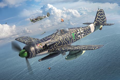 Втората световна война, fw 190, Focke-Wulf, Focke-Wulf Fw 190, самолет, война, самолет, HD тапет HD wallpaper