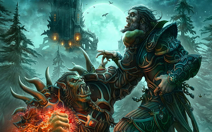 Menschen, World of Warcraft, Orc, Der Hexenmeister, Hexenmeister, Locke, HD-Hintergrundbild