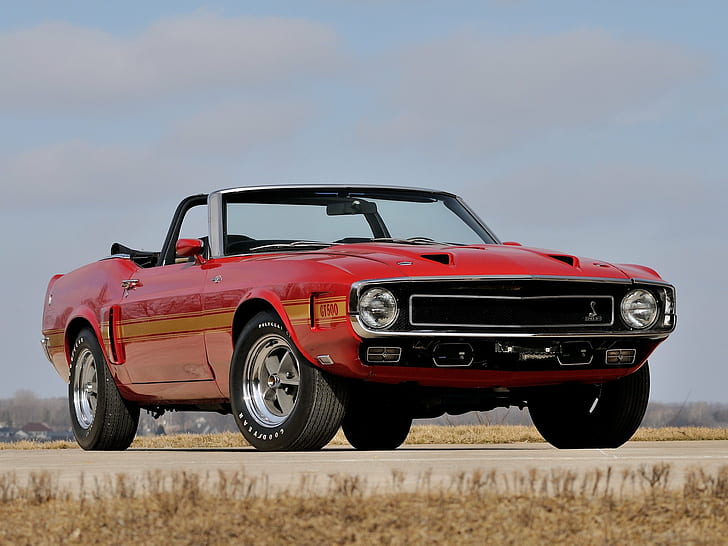 1969, classic, convertible, ford, gt500, muscle, mustang, shelby, HD wallpaper