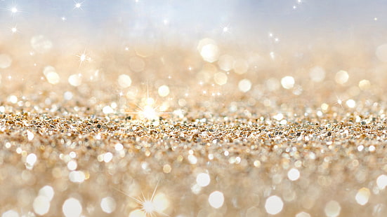 Golden Glitter in Macro, Golden, Glitter, Macro, HD wallpaper HD wallpaper