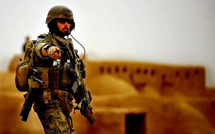 Marsoc Афганистан, солдатская винтовка, война и армия, война, армия, солдат, HD обои